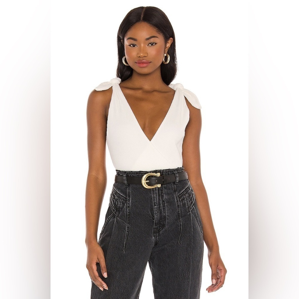 SNDYS Revolve Karla Bodysuit, White, Size XS